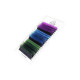 Wimpernverlängerung Farbige Ombre MIX (Lila/Blau/Grün) PLATINUM Biegung C 0.07 8–13mm