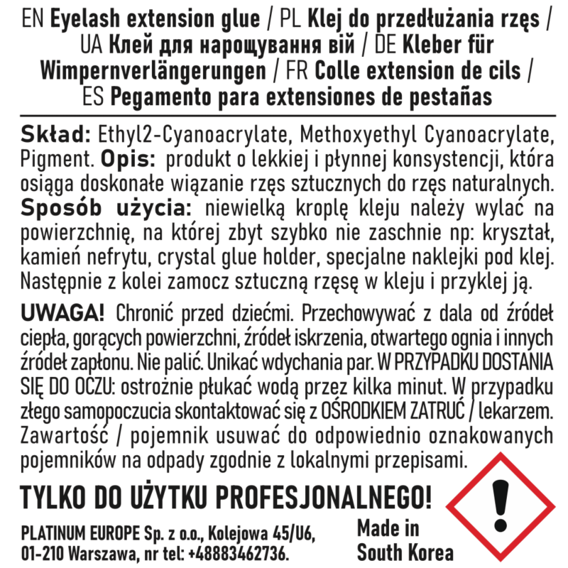 Wimpernverlängerungskleber Hyacinth PLATINUM 5 ml