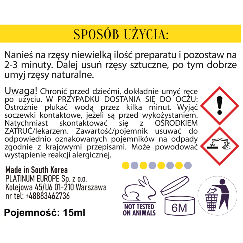 Remover Jelly do przedłużania rzęs Lawenda-Cytryna PLATINUM 15 ml