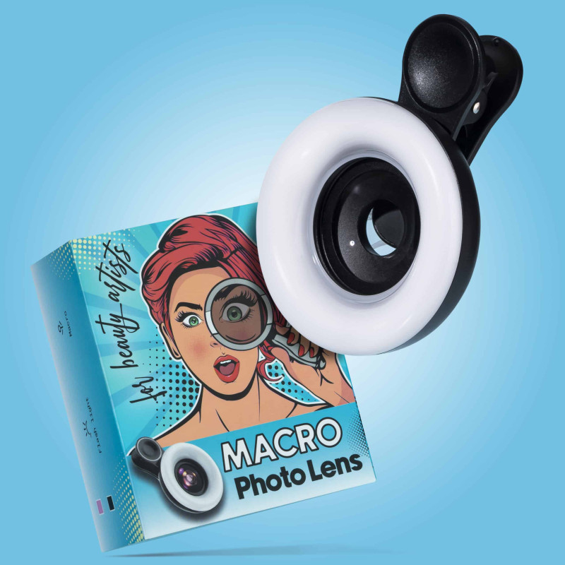 Makroobjektiv mit LED-Licht PLATINUM schwarz