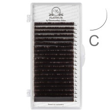 Rzęsy do Przedłużania Сiemnobrązowe PLATINUM 20 Pasków Skręt C 0.07 7-12mm