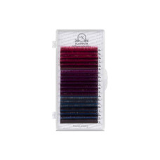 Rzęsy do Przedłużania Kolorowe Ombre MIX (Różowy/Fioletowy/Niebieski) PLATINUM Skręt L 0.07 8–13mm