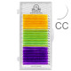 Rzęsy do Przedłużania Kolorowe NEON MIX (Pomarańczowy/Zielony/Fioletowy) PLATINUM Skręt CC 0.07 8–13mm