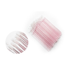 Mikroaplikatory Bezwłókienkowe Microbrush do Rzęs 100 szt. PLATINUM różowy brokat