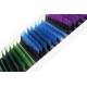 Wimpernverlängerung Farbige Ombre MIX (Lila/Blau/Grün) PLATINUM Biegung C 0.07 8–13mm