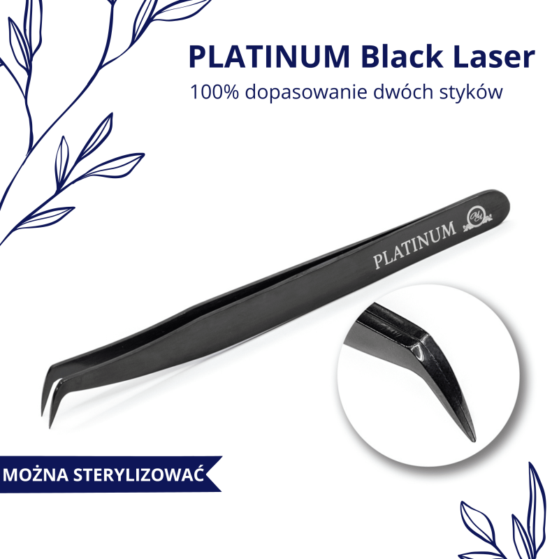 Pęseta do przedłużania rzęs Black Laser PLATINUM