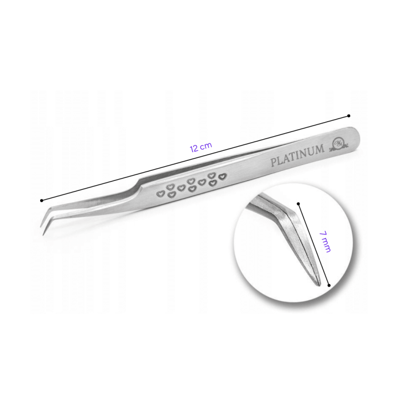 Pinzette für Wimpernverlängerung ET 45 Heart PLATINUM