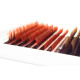 Eyelash Extensions Color Ombre MIX (White/Brown/Red) PLATINUM Curl CC 0.07 8–13mm