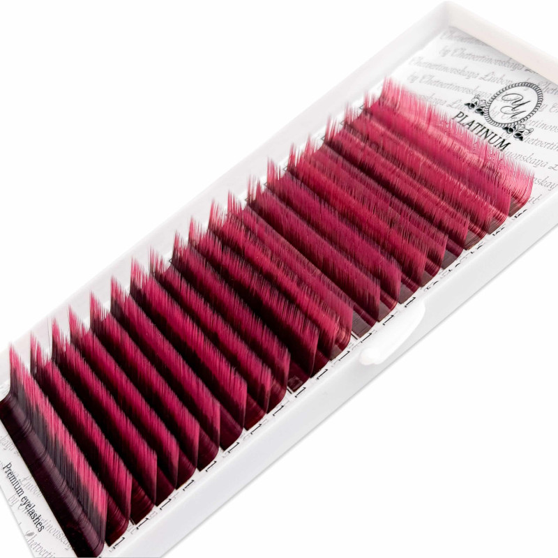 Eyelash Extensions Color Ombre Pink PLATINUM Curl CC 0.07 8–14mm