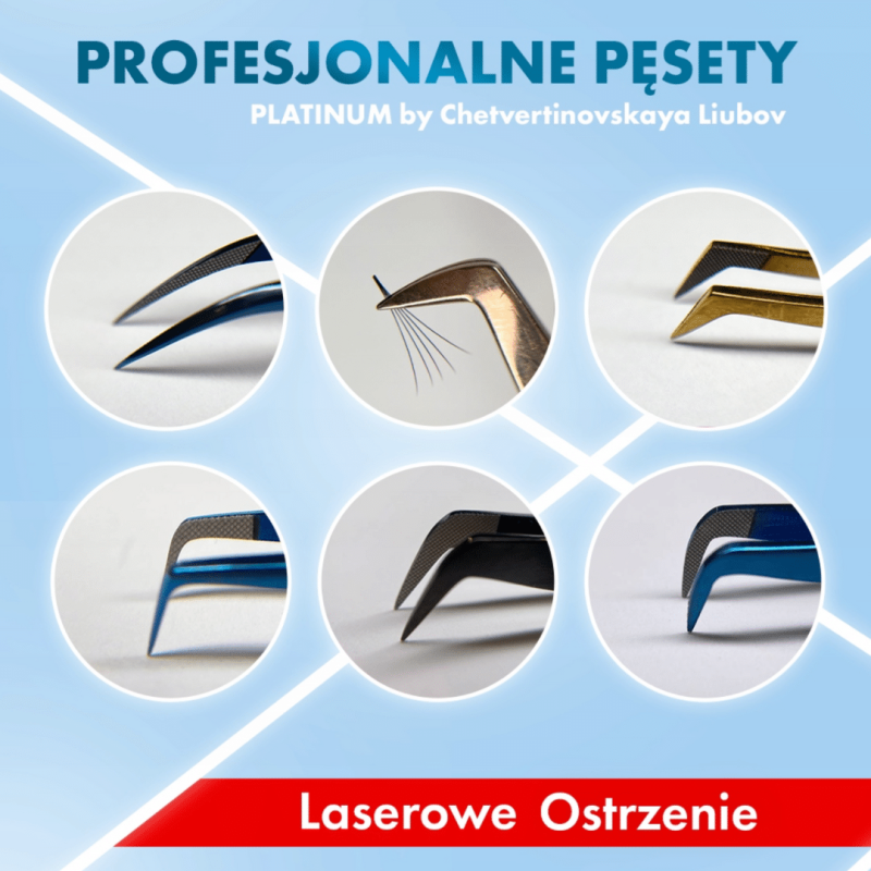 Pęseta do przedłużania rzęs Black Laser PLATINUM