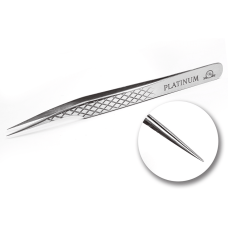 Pęseta do separacji rzęs prosta Diamond srebrna PLATINUM