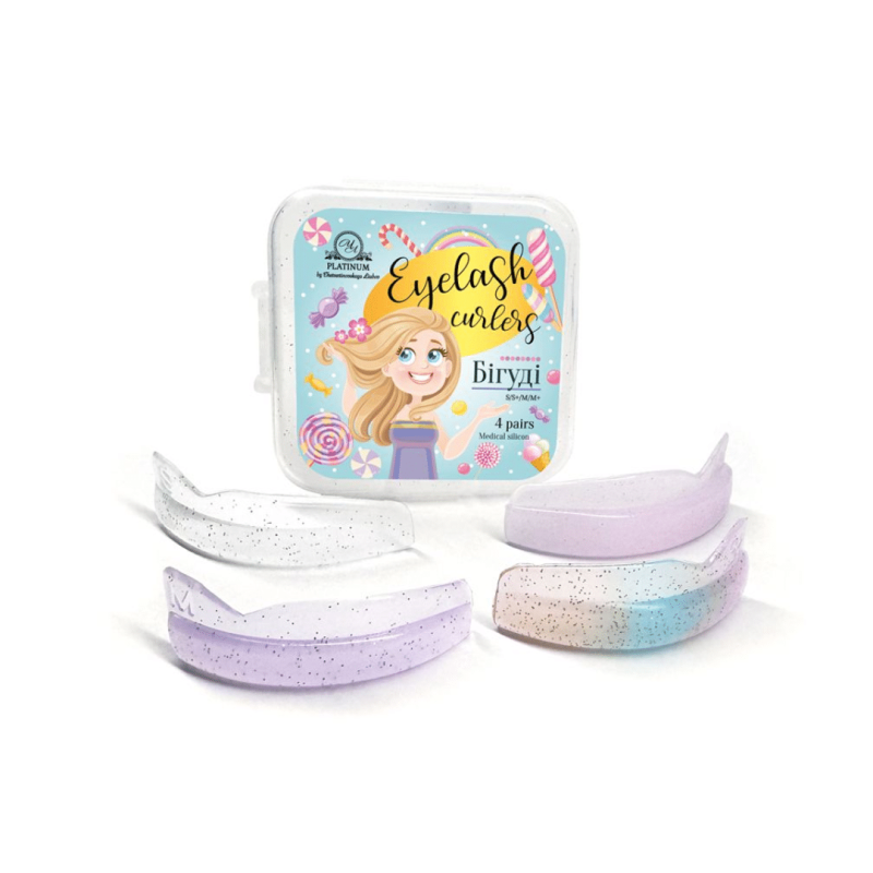 Wałeczki silikonowe do laminacji rzęs Candies Twist rzęs 4 pary S, S+, M, M+ PLATINUM