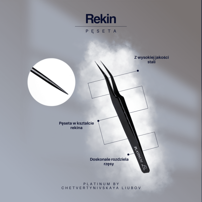 Pęseta do separacji rzęs Rekin PLATINUM