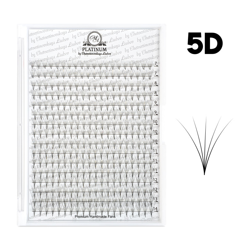 Ready Fan Eyelash Clusters PLATINUM 5D 0.07 Curl L 7–14 mm
