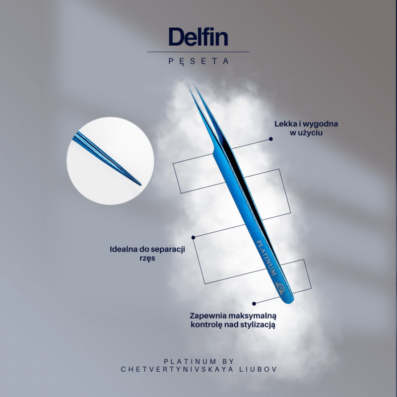 Pinzette für Wimpernseparation blau PLATINUM