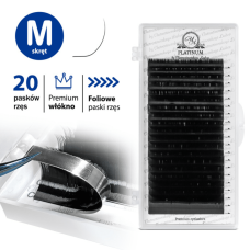 Rzęsy do Przedłużania Czarne PLATINUM 20 Pasków Skręt M 0.07 7-12mm