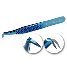 Pęseta do przedłużania rzęs Laser Diamond Blue PLATINUM