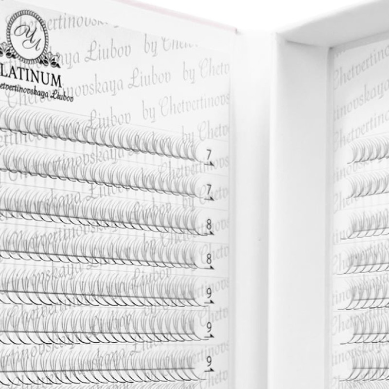 Gotowe Kępki Rzęs PLATINUM 3D Skręt C 0.07 7–14 mm, 1600 kępek