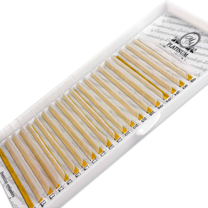 Rzęsy do Przedłużania Kolorowe Białe PLATINUM Skręt L 0.07 8–14mm