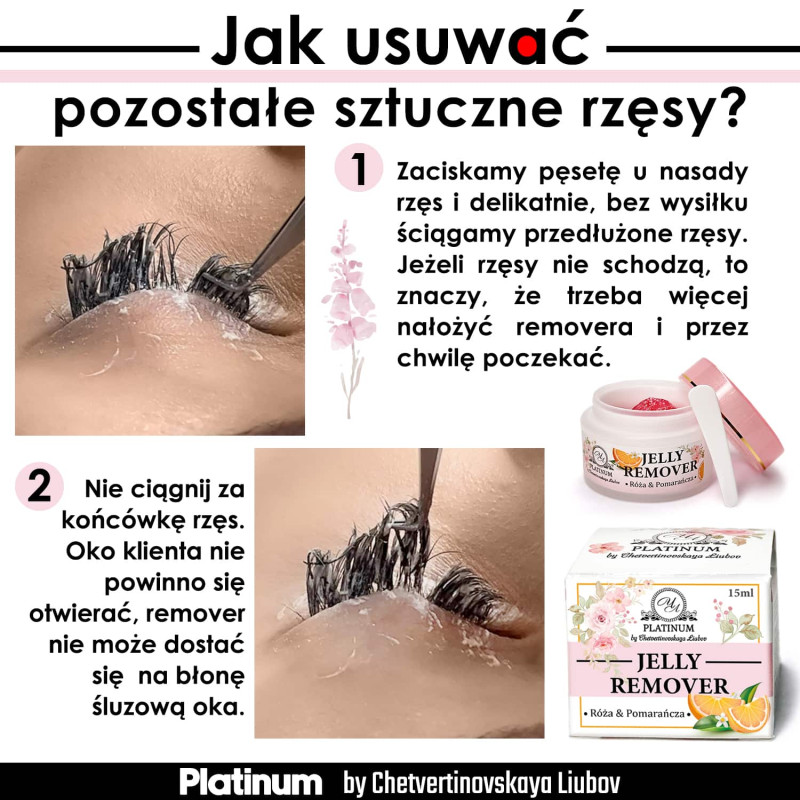 Remover Jelly do przedłużania rzęs Lawenda-Cytryna PLATINUM 15 ml