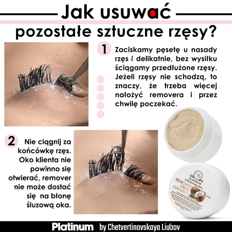 Remover kremowy do przedłużania rzęs Melon PLATINUM 15 ml