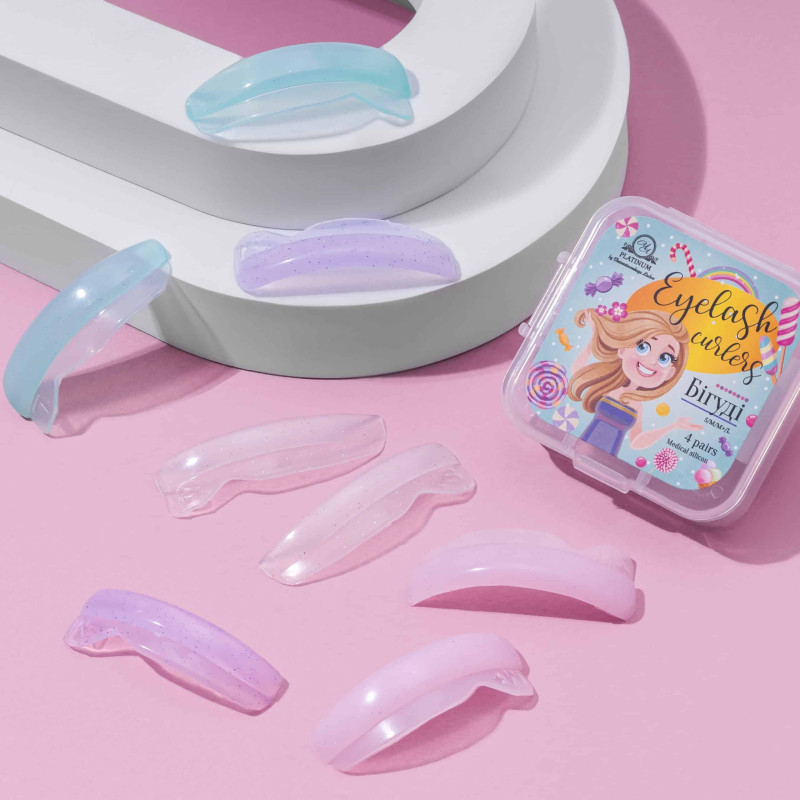 Wałeczki silikonowe do laminacji rzęs Candies Twist rzęs 4 pary S, S+, M, M+ PLATINUM