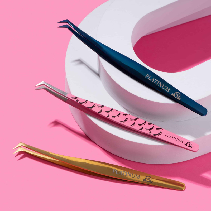 Tweezers for Eyelash Extensions VT Plasma gold Laser PLATINUM