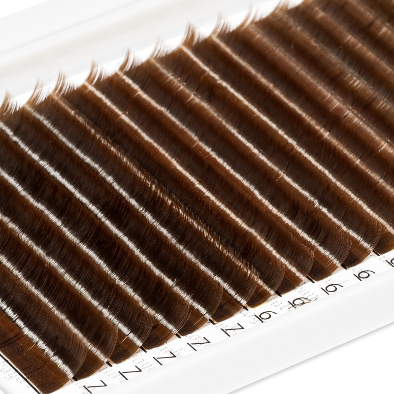 Eyelash Extensions Brown PLATINUM 20 lines Сurl C 0.07 10mm