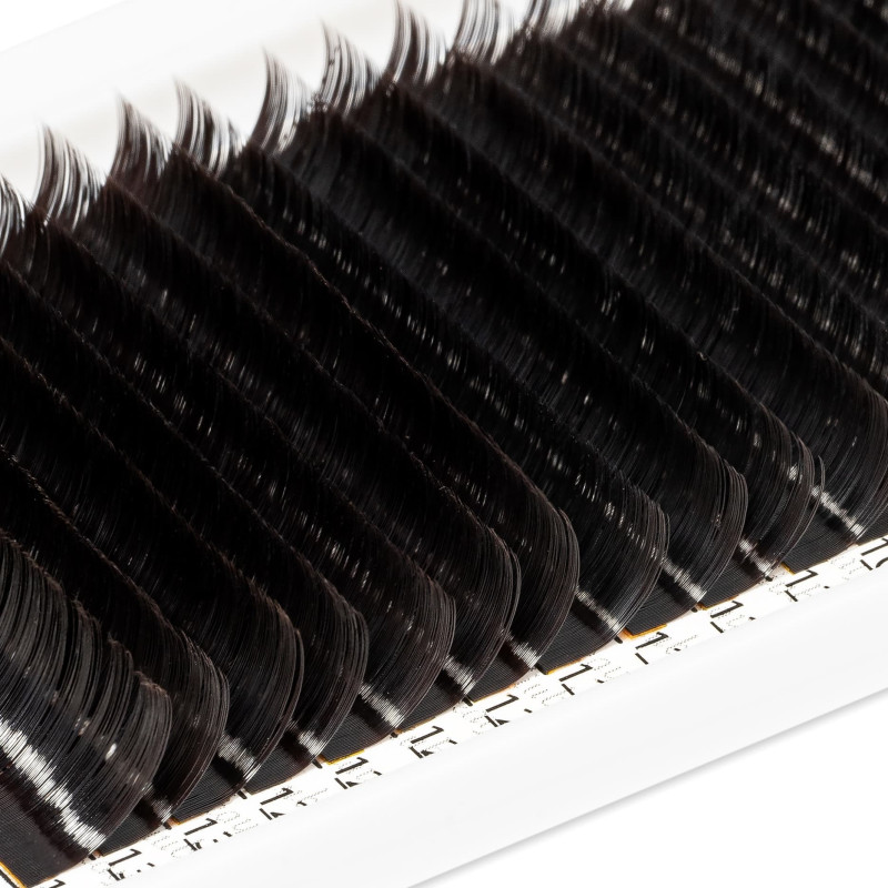 Wimpernverlängerung Dark Choco PLATINUM 20 Linien Schwung L 0.10 7-12mm