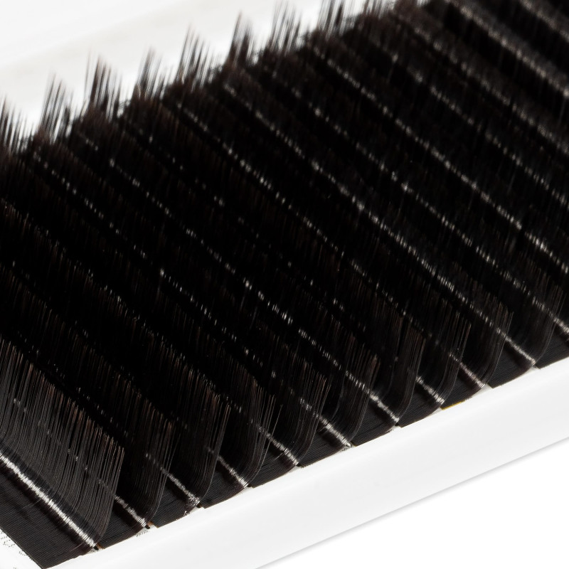 Eyelash Extensions Dark Choco PLATINUM 20 lines Сurl B 0.07 7-12mm