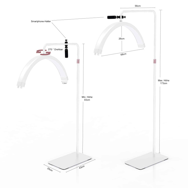 Foldable Beauty Bed 60 cm PLATINUM + Moon Lamp - Set №4