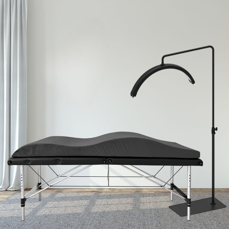 Foldable Cosmetic Bed 60 cm + Memory Foam Mattress + Shadow-Free Cosmetic Lamp MOON PLATINUM - Set №9