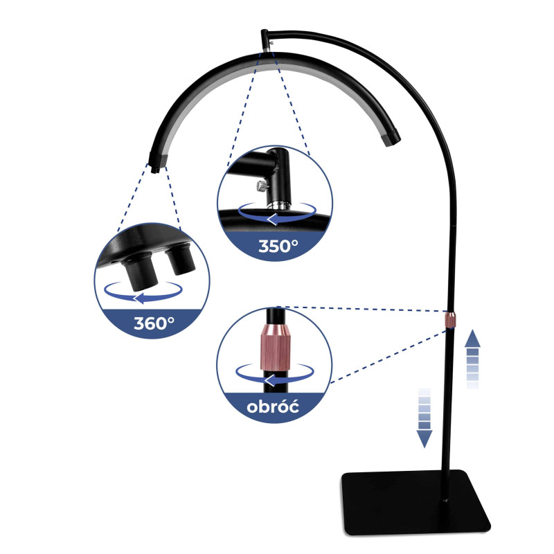 Foldable Beauty Bed 60 cm PLATINUM + Moon Lamp - Set №4