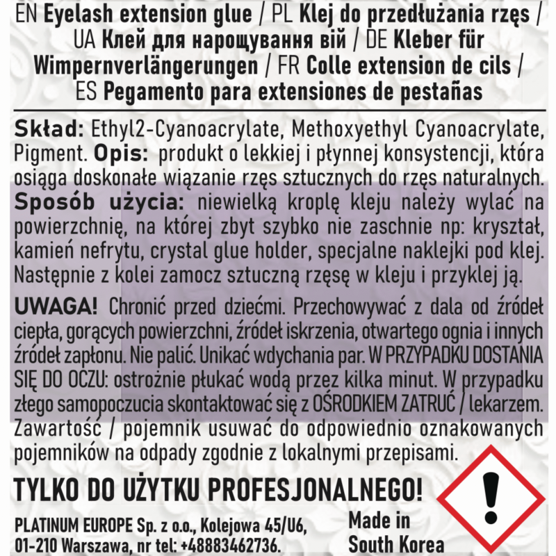 Klej do przedłużania rzęs Magic 10 ml PLATINUM