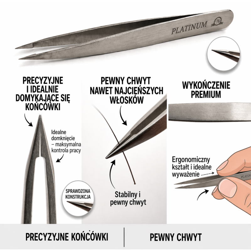 Pęseta do Wrastających Włosów PLATINUM