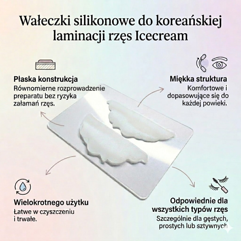 Silikonstäbchen für die koreanische Wimpernlaminierung Icecream 1 Paar PLATINUM