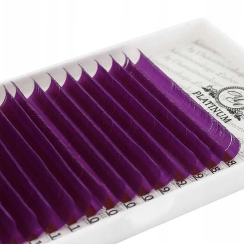 Eyelash Extensions Color Purple PLATINUM Curl CC 0.07 8–14mm