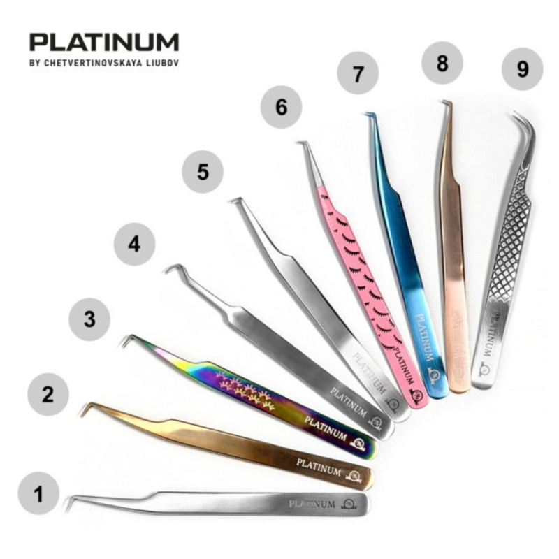 Tweezers for Eyelash Extensions Hook PLATINUM