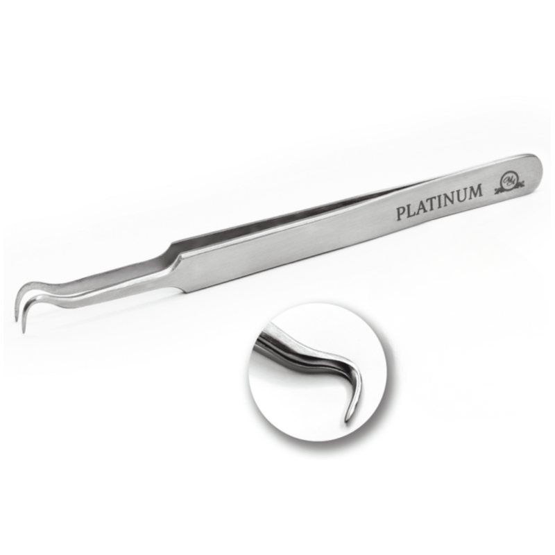 Tweezers for Eyelash Extensions Hook PLATINUM