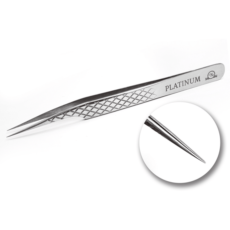 Пинцет для сепарации ресниц прямой Diamond золотой PLATINUM