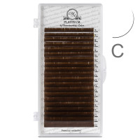 Rzęsy do przedłużania Brązowe PLATINUM 20 pasków skręt C  0.07 7-12mm
